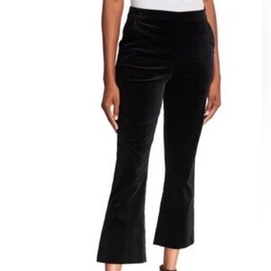 Frame Denim Black Velvet Crop Flare Pants Party Office Workwear